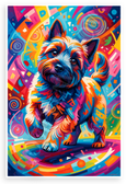 Cairn Terrier Curious Abstract Bold Colors 12x18 US Made Poster