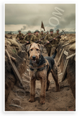 Airedale Terrier Heroic World War I Trench Military 12x18 US Made Poster