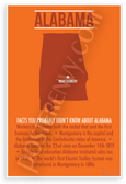 Alabama State Facts Montgomery Capital Educational 12x18 US Made Poster