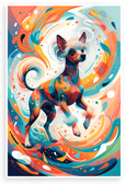 Chinese Crested Dog Abstract Whimsical Art 12x18 US Made Poster
