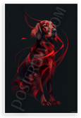 Irish Setter Abstract Portrait Flowing Red Lines Modern Art 12x18 US Made Poster