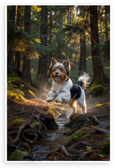 Biewer Terrier Outdoor Adventure Forest Stream Wildlife 12x18 US Made Poster