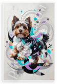 Biewer Terrier Abstract Modern Art Whimsical Dog 12x18 US Made Poster