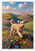 Soft Coated Wheaten Terrier Rolling Hills Irish Landscape Wildlife 12x18 US Made Poster