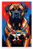 Bullmastiff Abstract Bold Lines Colors Strength 12x18 US Made Poster