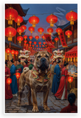 Chinese Shar-Pei Dog Lantern Festival Street Scene 12x18 US Made Poster