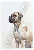 Bullmastiff Dog Elegant Watercolor Portrait 12x18 US Made Poster