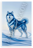 Alaskan Malamute Abstract Flowing Lines Wildlife 12x18 US Made Poster