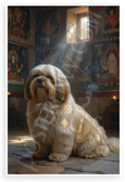 Lhasa Apso Guardian Spirit Tibetan Symbols Atmosphere 12x18 US Made Poster