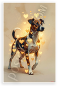 Rat Terrier Dog with Hearts Loyal Companion Abstract 12x18 US Made Poster