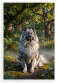 Majestic Keeshond Portrait Serene Forest Wildlife 12x18 US Made Poster