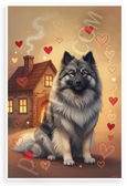 Keeshond Dog Family Companion Cozy Home Hearts 12x18 US Made Poster