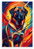 Anatolian Shepherd Dog Vibrant Abstract Portrait 12x18 US Made Poster