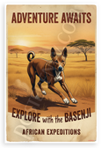 Henry Morton Stanley 'Basenji Barkless Wonder' Vintage Adventure 12x18 US Made Poster