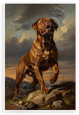 Heroic Dogue de Bordeaux Dynamic Pose Oil Painting 12x18 US Made Poster