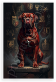 Dogue de Bordeaux Guardian Dog Symbolic Heraldic Art 12x18 US Made Poster