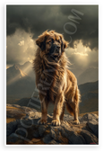 Leonberger Dog Lion Mane Dramatic Mountain Landscape Wildlife 12x18 US Made Poster