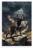 American Staffordshire Terrier Heroic Guardian Dramatic Mountains 12x18 US Made Poster
