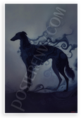 Abstract Borzoi Silhouette Swirling Patterns Modern Art 12x18 US Made Poster