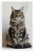 Maine Coon Cat Portrait Minimalist Wildlife 12x18 US Made Poster