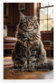 Gentle Giant "In the World of Cats the Gentle Giant Reigns Supreme" Cat Quote 12x18 US Made Poster