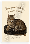 Sigmund Freud 'Time Spent with Cats is Never Wasted' Cat Lover 12x18 US Made Poster