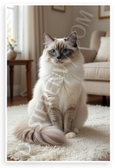 Ragdoll Cat Blue Eyes Fluffy Fur Portrait Wildlife 12x18 US Made Poster