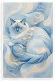 Ragdoll Cat Abstract Relaxation Modern Art 12x18 US Made Poster