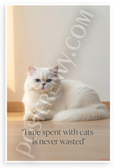 Time Spent with Cats is Never Wasted Inspirational 12x18 US Made Poster