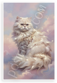 Cream Persian Cat Swirling Fur Abstract Art 12x18 US Made Poster