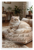 Time Spent with Cats is Never Wasted Inspirational 12x18 US Made Poster