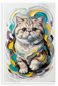Exotic Shorthair Cat Abstract Swirls Modern Art 12x18 US Made Poster