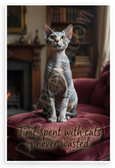 Time Spent with Cats Is Never Wasted Cat Lover 12x18 US Made Poster
