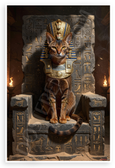 Abyssinian Cat Egyptian Pharaoh Throne Mystical Fantasy 12x18 US Made Poster