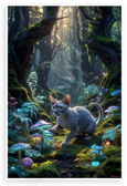Devon Rex Cat Magical Forest Adventure Fantasy 12x18 US Made Poster