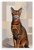 Abyssinian Cat Abstract Geometric Modern Art 12x18 US Made Poster