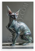 Devon Rex Cat Abstract Modern Art 12x18 US Made Poster