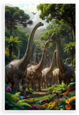 Brachiosaurus Herd Prehistoric Jungle Wildlife 12x18 US Made Poster