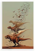 T-Rex Evolving into Birds Abstract Dinosaur Evolution 12x18 US Made Poster