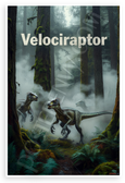 Velociraptor Misty Forest Dinosaur Wildlife 12x18 US Made Poster