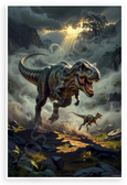 Tyrannosaurus Rex Hunting Misty Valley Dramatic Wildlife 12x18 US Made Poster