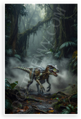 Velociraptor Stalking Misty Jungle Hunt Wildlife 12x18 US Made Poster