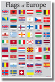 Flags of Europe - NEW World Travel Poster
