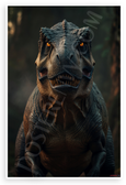 Tyrannosaurus Rex Portrait Fiery Eyes Jungle Background Wildlife 12x18 US Made Poster