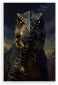 Tyrannosaurus Rex Fiery Eyes Oil Painting Portrait 12x18 US Made Poster