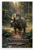 Triceratops 'Strength Endures Through Time' Dr. Elena Grant Inspirational 12x18 US Made Poster