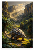 Majestic Ankylosaurus Prehistoric Valley Landscape Wildlife 12x18 US Made Poster