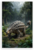 Ankylosaurus in Ancient Forest Prehistoric Dinosaur 12x18 US Made Poster