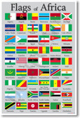 Flags of Africa NEW World Travel Classroom Geography Poster (tr297) 