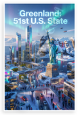 Greenland 51st U.S. State Futuristic Cityscape 12x18 US Made Poster